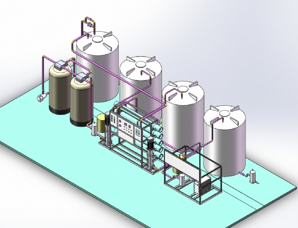 濟南4T雙級反滲透設備布局圖
